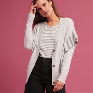 Anthro - Line & Dot Ruffled Sleeve Cardigan